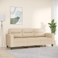 LAPOOH 3 vietų sofa Kreminė 180 cm mikropluošto audinys, poilsio sofa, sofos ir kušetės, poilsio sofa, sofa svetainei, sofa su - 359571