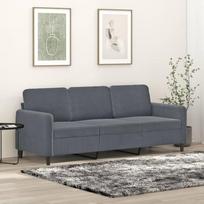 LAPOOH 3 vietų sofa, tamsiai pilka, 180 cm, aksomas, svetainės sofa, Sofos ir kušetės, Poilsio sofa, Svetainės sofa, Svetainės sofa, Sofa su - 359453