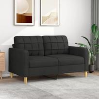 LAPOOH 2 vietų sofa juoda 140 cm audinys Sofa Svetainė Jaunimo sofa Atsipalaiduoti sofos ir sofos Sofa miegamajam Jaunimo vaikų kambariui