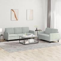 LAPOOH 3202014 2 dalių sofos komplektas, šviesiai pilkas aksomas, poilsio sofa, sofos ir kušetės, poilsio sofa, svetainės sofa, sofa su miego funkcija