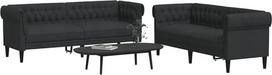 LAPOOH 3209202 2 dalių sofos komplektas, juodas audinys, poilsio sofa, sofos ir kušetės, relaksacinė sofa, sofa svetainei, sofa su miego funkcija