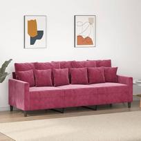 LAPOOH 359317 3-vietė sofa, vyno raudona, 180 cm, aksomas, svetainės sofa, Sofos ir kušetės, Poilsio sofa, Svetainės sofa, 180 cm