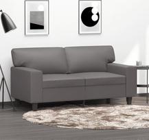 LAPOOH 359414 2 vietų sofa, pilka, 120 cm, dirbtinė oda, poilsio sofa, sofos ir kušetės, poilsio sofa, svetainės sofa, sofa su miego funkcija