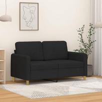 LAPOOH 359474 Dvivietė sofa, juoda, 120 cm, audinys, poilsio sofa, sofos ir kušetės, relaksacinė sofa, svetainės sofa, sofa su miego funkcija