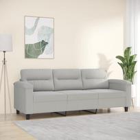LAPOOH 359568 3-vietė sofa, šviesiai pilka, 180 cm, mikropluošto audinys, poilsio sofa, sofos ir kušetės, poilsio sofa, svetainės sofa, sofa su - 359568