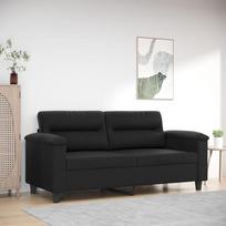 LAPOOH 359583 2 vietų sofa, juoda, 140 cm, dirbtinė oda, poilsio sofa, sofos ir kušetės, poilsio sofa, svetainės sofa, sofa su