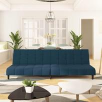 LAPOOH 375762 Dvivietė sofa-lova, mėlynas aksomas, poilsio sofa, sofos ir kušetės, poilsio sofa, svetainės sofa