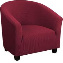 LINGKY High Stretch Club Sofa Cover Jacquard Spandex vonia kėdės dangtelis Skid Resistance Baldų apsauga Stretch Fabric Super Soft Couch Slipcover (vyno raudona, rinkinys iš 1)