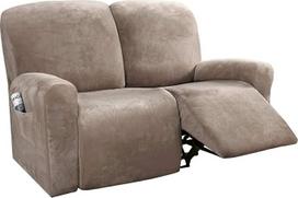 LINGKY Recliner Slipcover Sofa Slipcover Sofa Cover 6 dalių baldų apsauga Couch Rich Velvet Plush Shape Fit Stretch Stylish Soft with Elastic Base (Taupe)