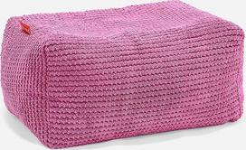 Lounge Pug mažas kojų taburetė Pouf, rožinė Pom-pom vaflinis audinys, Pouf, Pouf Bean Bag taburetė Gyvenamasis kambarys