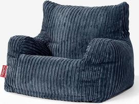 Lounge Pug, Bean Bag Wingback Chair Cord Navy Blue