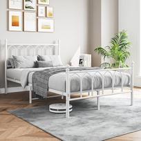 Lova 120 x 200, Metalinis lovos rėmas su galvūgaliu, Dvigulė lova/viengulė lova, Svečių lova, Jaunimo lova miegamajame, Svečių kambarys, Svečių lova, Balta