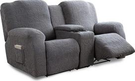 Loveseat Recliner kėdės dangtelis su centrine konsole Stretch Sofos dangteliai Slipcovers Baldų apsauga Couch Cover Storas minkštas skalbiamas Recliner Sofa Lounger Sofa Loveseat