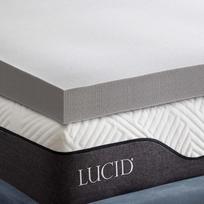LUCID Memory Foam Mattress Topper 90 x 200 cm su bambuko anglimi, 10 cm storio čiužinio viršutinis sluoksnis 90 x 200 cm