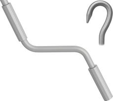 Markizės kranelis 80-160 cm, mėsininko kablys, pilkas