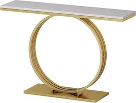 Marmurinis konsolinis staliukas, ilgas konsolinis staliukas svetainėje ar prieškambaryje, siauras sofos staliukas, stilingas dekoratyvinis staliukas (auksinis, 31,4 colio/80 cm)