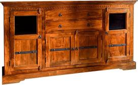 massivmoebel24 Oxford Sideboard #0453 Acacia Honey Solid B/H/T apie 181/100/50 cm - su geležimi