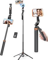 Magnetinis Selfie-Stick-Stativ mit Fernbedienung und Joystick, 360° drehbarer N52 starker Telefonständer, tragiškas, paprastas, patogus ir patogus "iPhone", vaizdo įrašams, blogams, tiesioginei transliacijai, nuotraukoms (oranžinis)