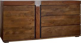 MASSIVMOEBEL24.DE Amsterdamo staliukas iš medžio masyvo #10 Mango mediena - rudas, lakuotas, modernus stilius 160 x 45 x 75 cm Medžio masyvo staliukas iš medžio masyvo