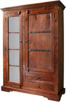 MASSIVMOEBEL24.DE Oksfordo akacijos vitrina 110 x 45 x 155 cm Spalva: Spalva: tamsiai ruda lakuota Dydis: 110 x 45 x 155 cm (plotis x gylis x aukštis)