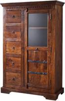 MASSIVMOEBEL24.DE Oksfordo akacijos vitrina 95 x 45 x 147 cm Spalva: Spalva: tamsiai ruda lakuota Dydis: 95 x 45 x 147 cm (plotis x gylis x aukštis)
