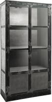 MASSIVMOEBEL24.DE Mango vitrina 92 x 40 x 185 Pilka lakuota Sunkioji pramonė #143