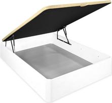 mattfy Itin sustiprintas didelės talpos sulankstomasis gultas su orui pralaidžiu dangteliu, užapvalintais kampais, medinis, baltas, 135x20