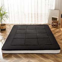MAXYOYOYO Futon čiužinys, paminkštintas japoniškas grindų čiužinys, antčiužinys, dygsniuotas, itin storas sulankstomas miegamasis kilimėlis, kvėpuojantis grindų gultas, kaip svečių lova, sofa, skirtas stovyklavimui (juodas, 150 x 200 cm)