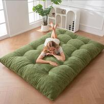 MAXYOYOYO Futon čiužinys, šenilinis audinys, 15 cm storio grindų čiužinys, gali būti naudojamas kaip sofa lova, sagomis dekoruotas amatas, sulankstomas svečių čiužinys svetainei, miegamajam