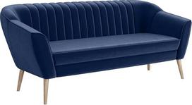 MEBLINI Mini sofa su 3 sėdimomis vietomis svetainei - mini poilsio kambarys trims žmonėms - virtuvės sofa - maža sofa - KAIA - 3 - mėlynas aksomas