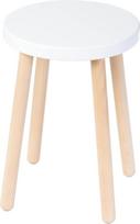 Medinė taburetė 46 cm aukščio, apvalus skersmuo 32 cm, medžio masyvo taburetė, medinė taburetė balta / natūralaus buko