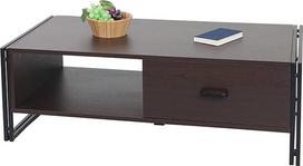Mendler HWC-A27 Kavos staliukas 41 x 120 x 60 cm 3D struktūra Metalas MDF Tamsiai ruda spalva
