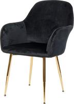 Mendler HWC-F18 Valgomojo kėdė Virtuvės kėdė Retro dizainas Velvet Black Gold Legs