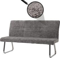 Mendler HWC-G55 Valgomojo suolas iš šlifuoto nerūdijančio plieno Audinys / tekstilė Chenille Oeko-Tex 180 cm Tamsiai pilka