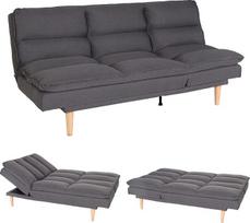 Mendler HWC-M79 Sofa lova, svečių lova, sofa lova, sofa-lova, miego funkcija, gulimas paviršius 180 x 110 cm, audinys / tekstilė, tamsiai pilka