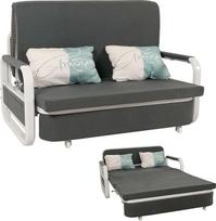 Mendler HWC-M83 Sofa lova 130 x 185 cm Audinys / tekstilė Tamsiai pilka