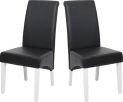 Mendler M37 Valgomojo kėdė "Recliner Chair" odinė juoda balta kojelė 2 vnt.