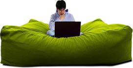 Milžiniškas "Bean Bag XXL" sėdynės pagalvė su putų dribsnių užpildu 140 x 200 x 70 cm žalias