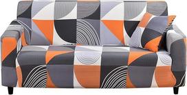 Minkštas sofos dėklas 3 sėdimųjų vietų, Spandex-Stretch-Couchbezug mit elastischem Band, Sofabezug, rutschfest, knitterfrei, Kissen, Sofaschoner (3-Sitzer, bedruckt #22)
