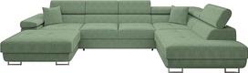 Mirjan24 Torezio kampinė sofa iki laido su lovos dėže, reguliuojami galvos atlošai, sofa su miego funkcija, kampinė svetainės sofa, U formos sofa su lovos funkcija (Poso 47, šonas: dešinysis)