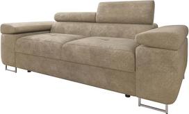 Mirjan24 Torezio II sofa su reguliuojamais galvos atlošais, dvivietė minkšta sofa, metalinės chromuotos kojelės, sofos komplektas, svetainės sofos komplektas (Lumo 30)