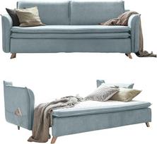 MIUFORM Charming Charlie Slim su miegamojo lova, 3 vietų sofa, 225 x 90 x 85 cm, sofa, sulankstoma sofa su miego funkcija (pastelinė mėlyna)