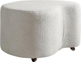 MIUFORM Pouf taburetės ratai MIUF XL taburetė Kojinė su ratukais Gyvenamasis kambarys Miegamasis Prieškambaris Persirengimo kambarys 82 x 66 x 45 cm Bouclé audinys (smėlio spalvos)