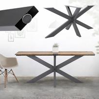 ML-Design Spider stalo rėmas, 78 x 71 x 120 cm, antracitas, kryžminis rėmas, X-Design, stalo kojelės, baldų kojelės, stiprūs stalo bėgiai, plienas, metalinės stalo kojos, "pasidaryk pats" valgomojo stalas, pramoninis dizainas, lengvas surinkimas