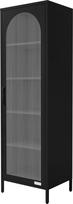 ML-Design Vitrina 45 x 145 x 35 cm, juoda, siaura vitrina su 5 lentynomis ir 1 durelėmis, metalinė spintelė iš plieno, virtuvės spintelė, dokumentų spinta, biuro spinta, aukšta spinta