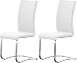 möbelando Muvo I Swing Chair Swing Valgomojo kėdė Cantilever Chair Set of 2 White