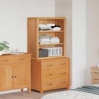 Modernes Aufbewahrungsmöbel-Set mit Schubladen aus Holzwerkstoff und Kippschutz für das Wohnzimmer in Braun