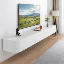 Moderni televizoriaus spintelė, 120-240 cm, moderni televizoriaus spintelė, televizoriaus spintelė svetainėje, tinka svetainei ir miegamajam (balta, 160 cm)