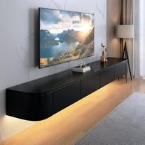 Moderni televizoriaus spintelė, 120-240 cm, moderni televizoriaus spintelė, televizoriaus spintelė svetainei, tinka svetainei ir miegamajam (juoda/LED, 120 cm)