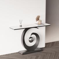 Modernus "Rock Panel Console" sofos staliukas su metaliniu rėmu - dekoratyvinis dizainas svetainei, prieškambariui, fojė, įėjimo zonai